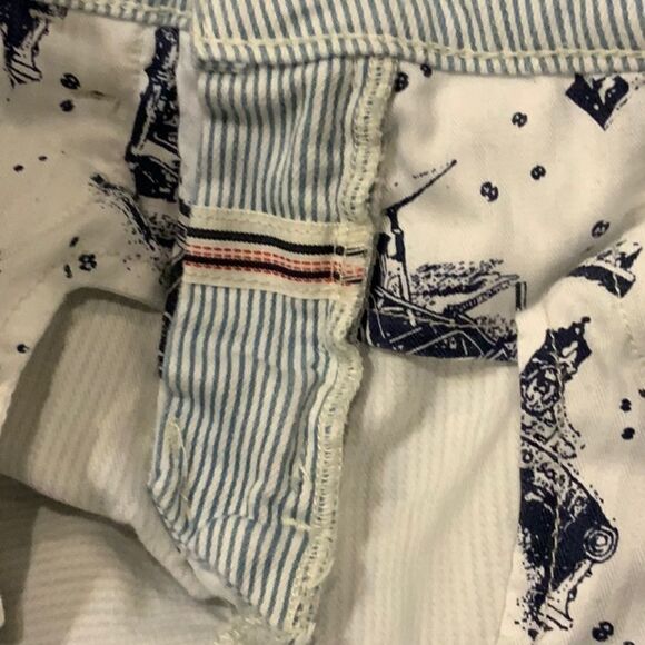 Anthro Pilcro letterpress striped Skinny Railroad blue white Jean denim 25 - Picture 13 of 16